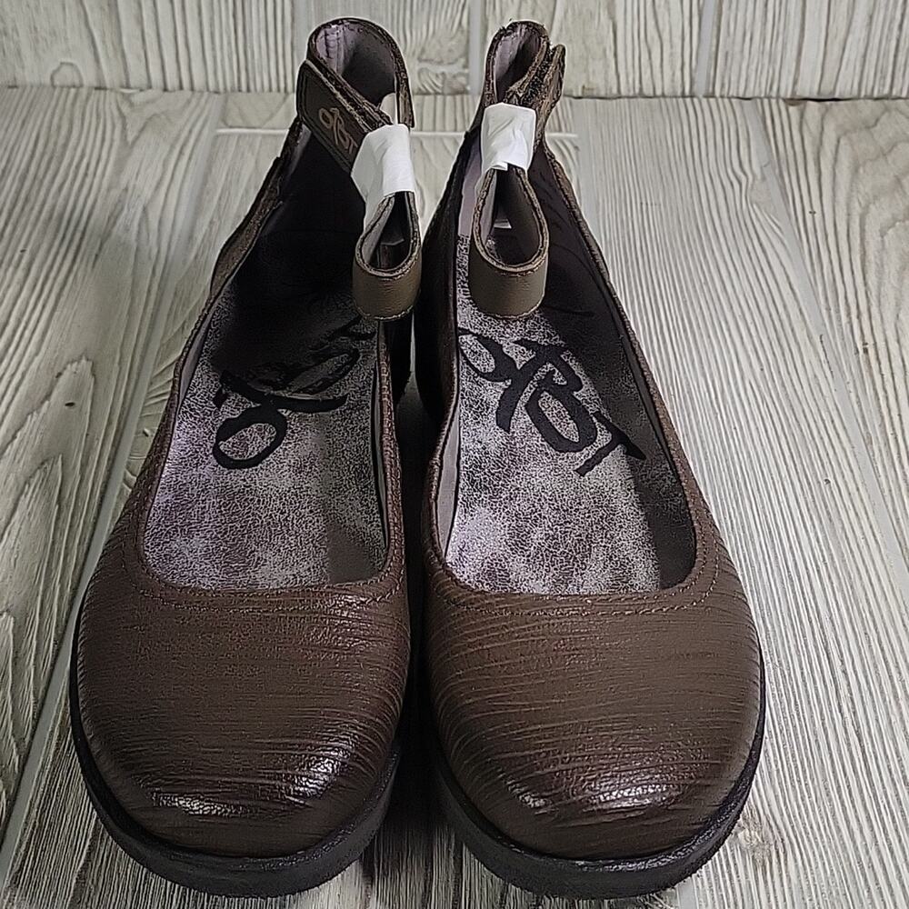 OTBT Scamper Dark Dune Leather Low Wedge Comfort Shoe Womens Size 6 NEW - Picture 3 of 12
